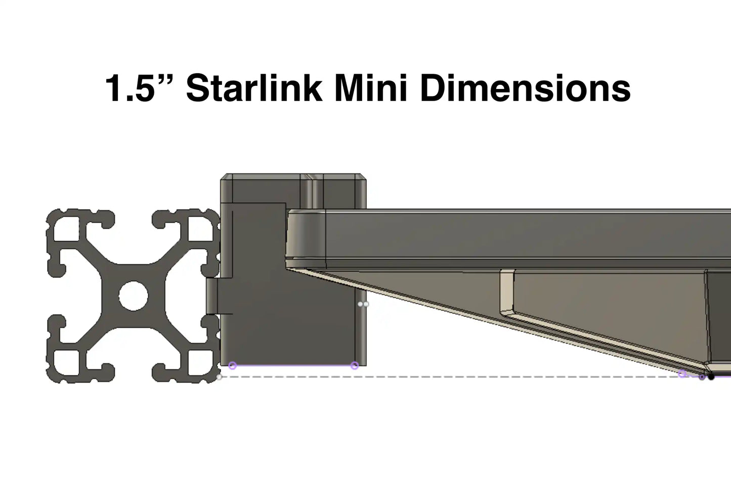 Starlink Mini 80/20 roof rack mount dimensions