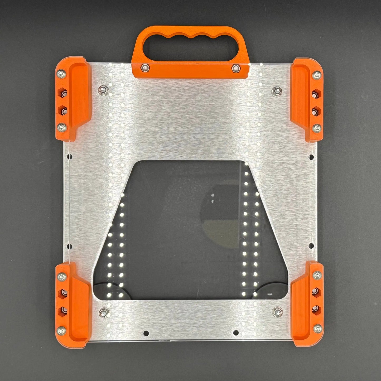 Starlink Mini Mount with magnets and handle in orange with Poly Shield