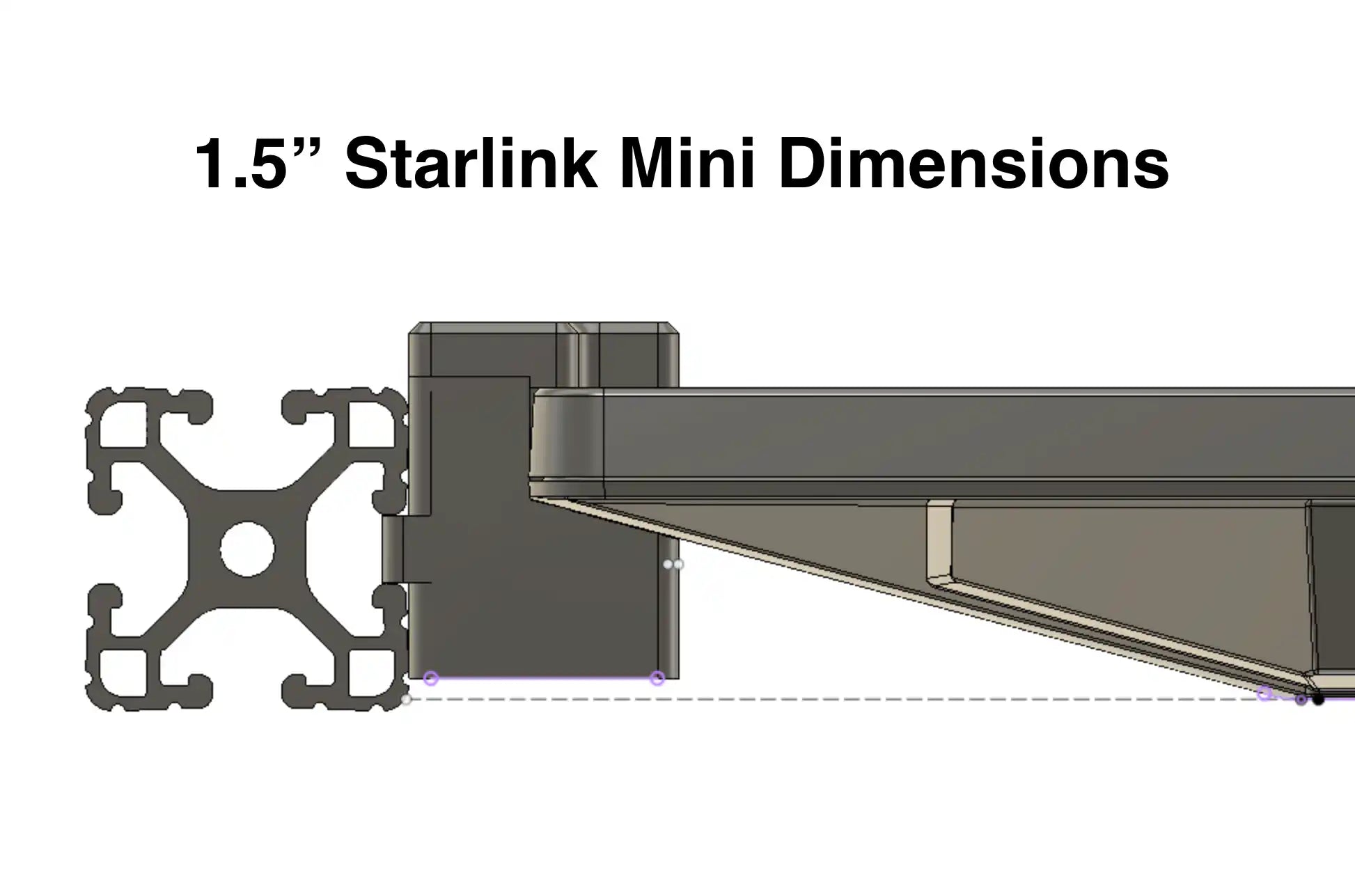 Starlink Mini 80/20 roof rack mount dimensions