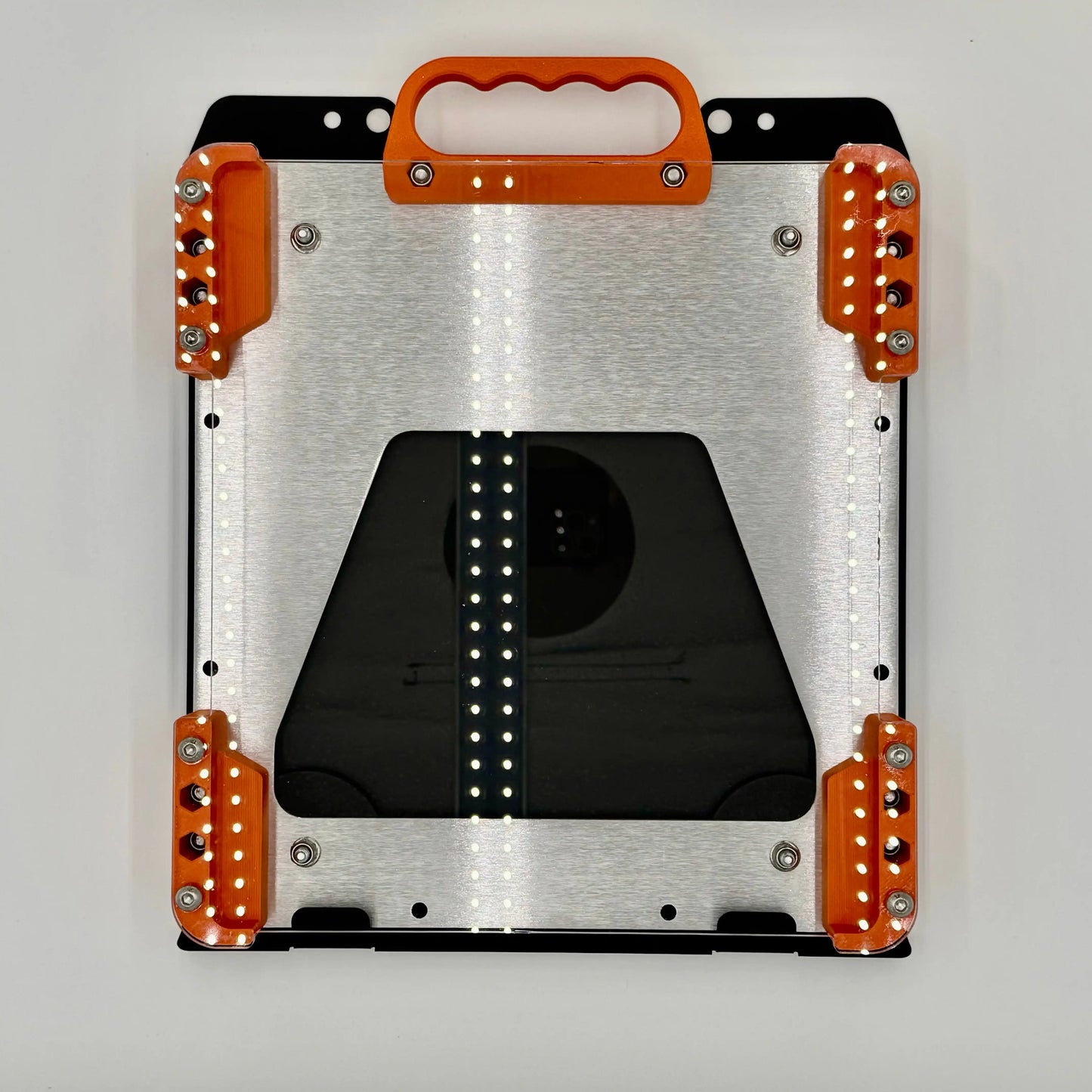 Starlink Mini launch pad mount in orange with Poly Shield