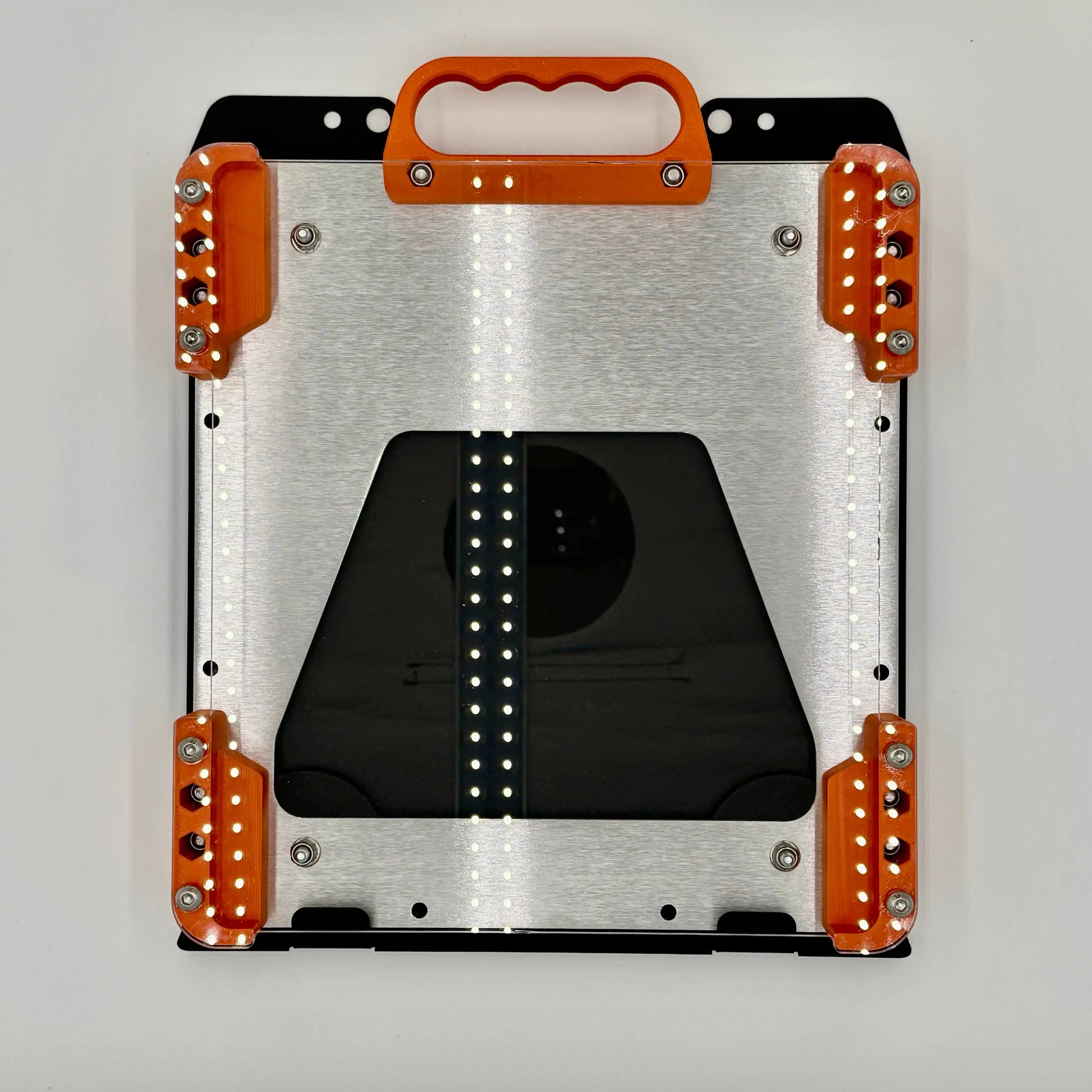 Starlink Mini launch pad mount in orange with Poly Shield