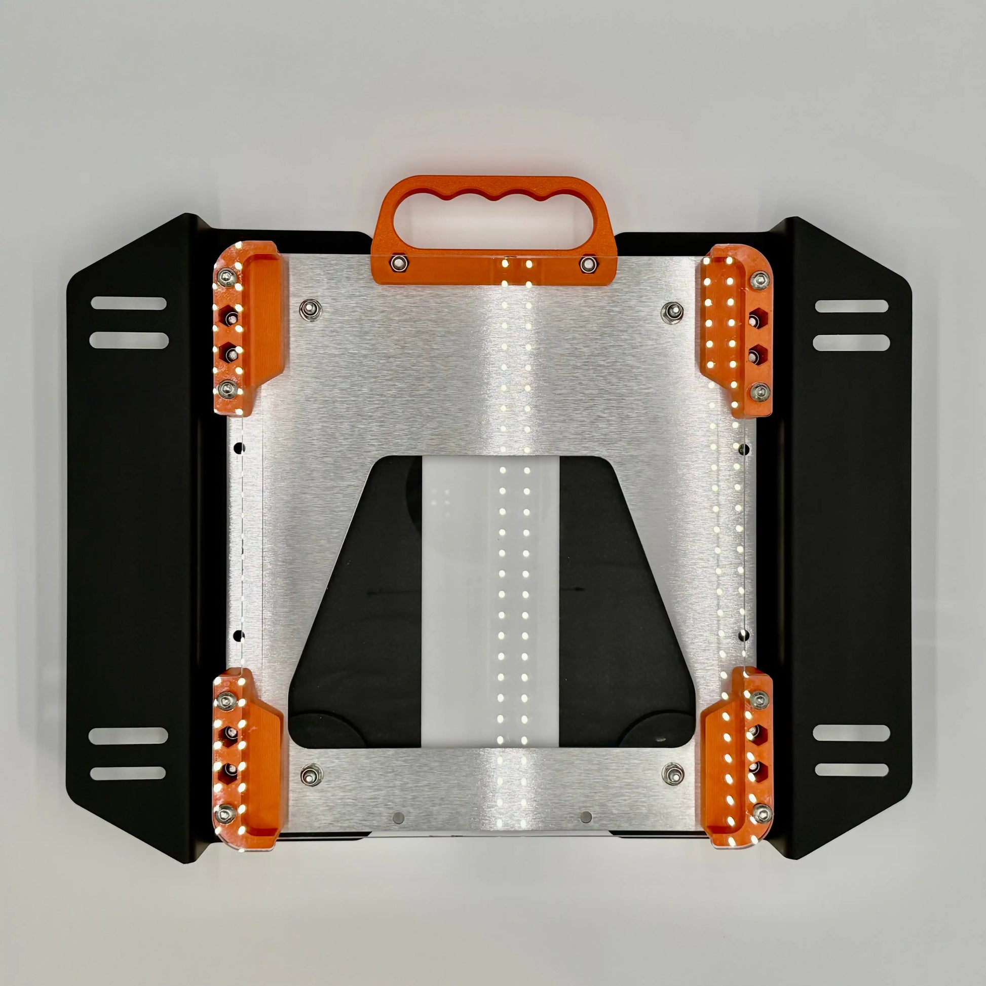 Starlink Mini quick release roof mount in orange with Poly Shield