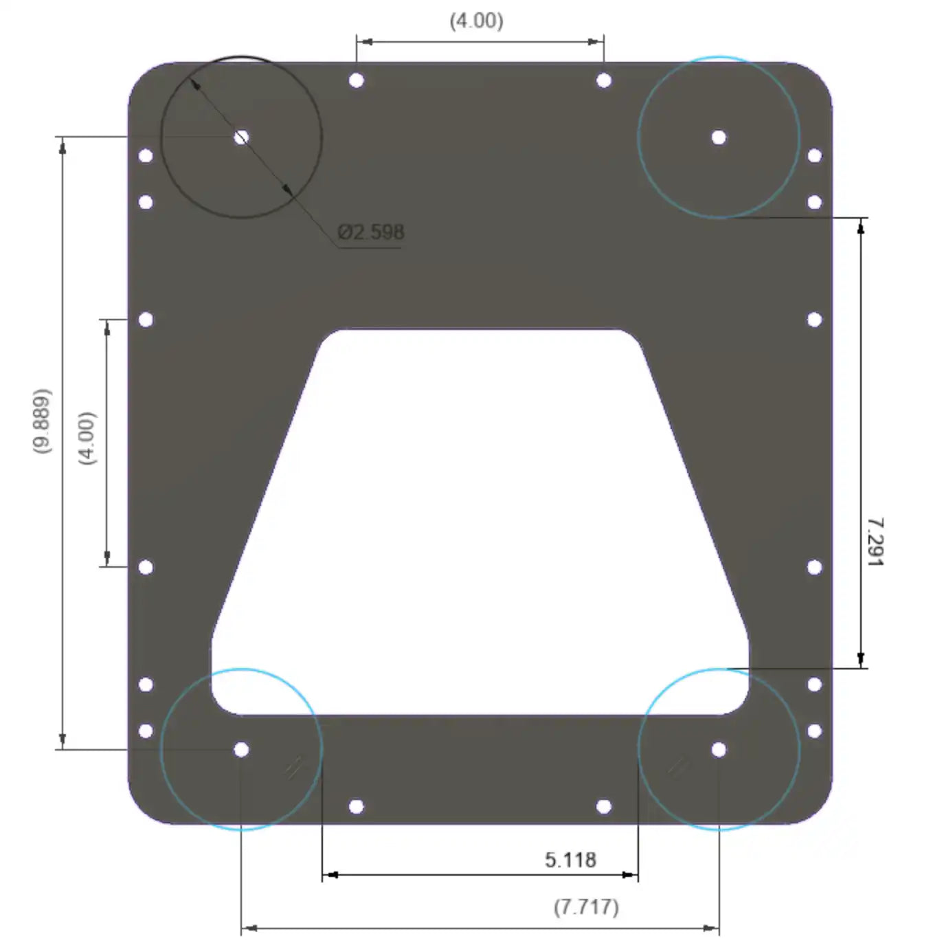 Striker Mount Mini Dimensions