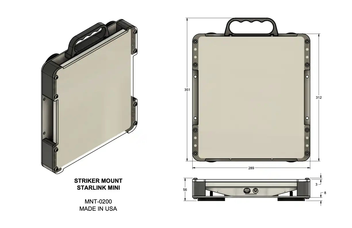 Striker Mount for Starlink Mini render